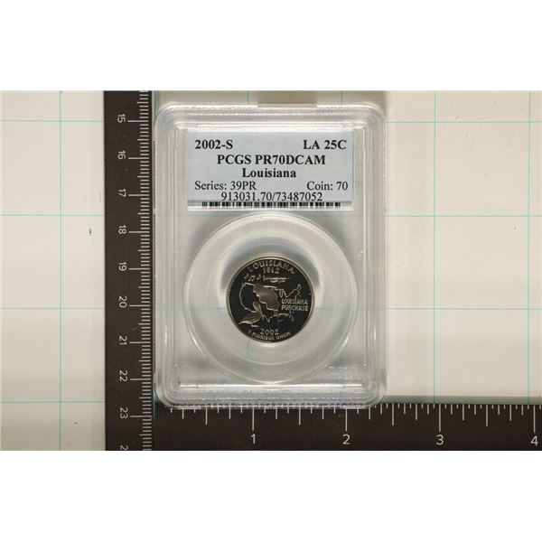 2002-S LOUISIANA QUARTER PCGS PR70 DCAM