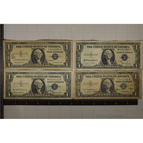 1935-D, 57 & 2-1957-B US $1 SILVER CERTS.  2 HAVE