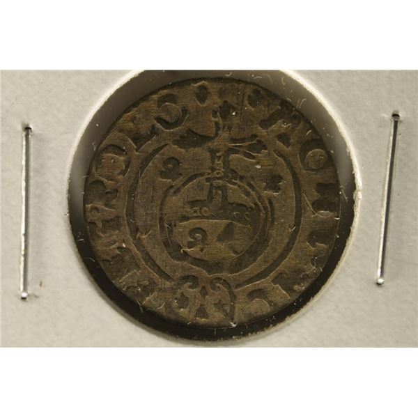 HAND HAMMERED 1600'S POLAND SILVER 1/24 TALER