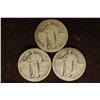 Image 1 : 3 UNDATED STANDING LIBERTY QUARTERS