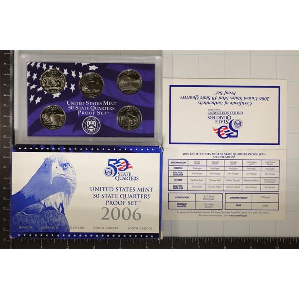 2006 US 50 STATE QUARTERS PROOF SET WITH BOX &