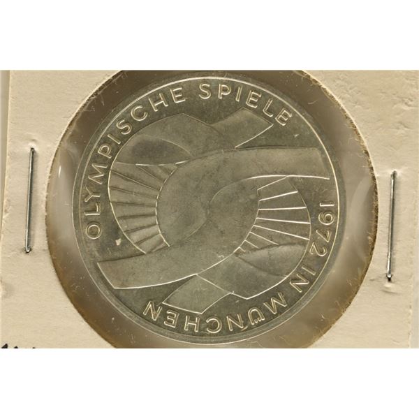1972 GERMANY-WEST SILVER 10 MARK MUNICH OLYMPICS