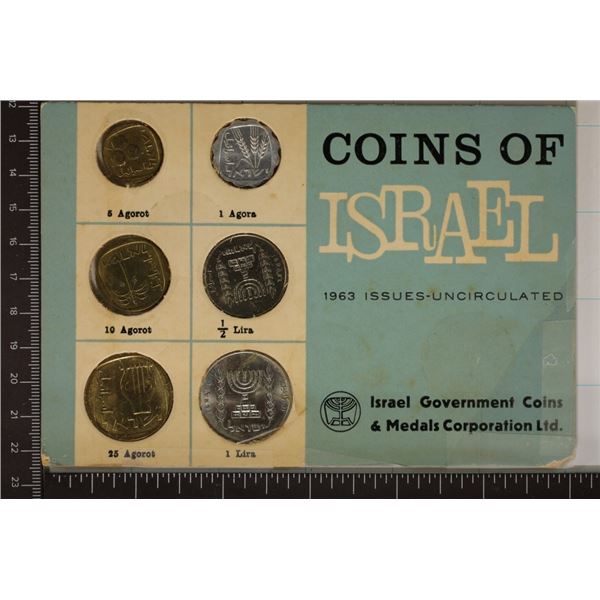 1963 COINS OF ISRAEL 6 COIN UNC SET BY THE