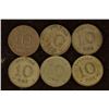 Image 2 : 1911, 2-1919, 1928, 34 & 1936 SWEDEN SILVER 10 ORE