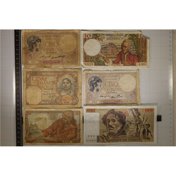 6 FRANCE BILL: 1933-5 FRANCS, 1939-5 FRANCS, 1940-