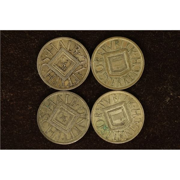 4-SILVER 1925 AUSTRIA 1/2 SHILLINGS:.2684