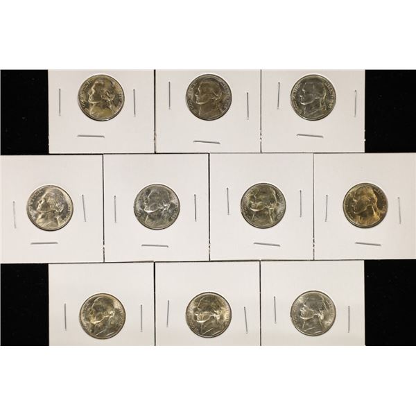 10-1945-D 35% SILVER JEFFERSON WAR NICKELS ALL