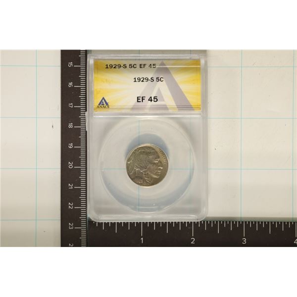 1929-S BUFFALO NICKEL ANACS EXTRA FINE 45