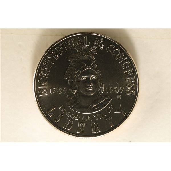 1989-D UNC US BICENTENNIAL CONGRESS HALF DOLLAR