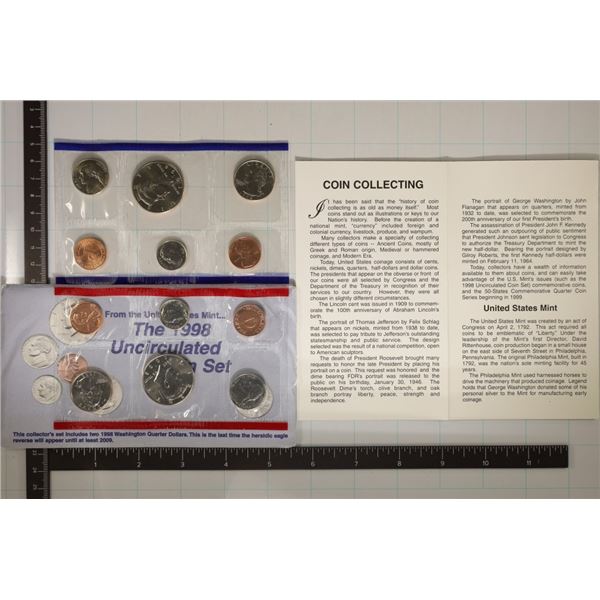 1998 US MINT SET (UNC) P/D (WITH ENVELOPE)