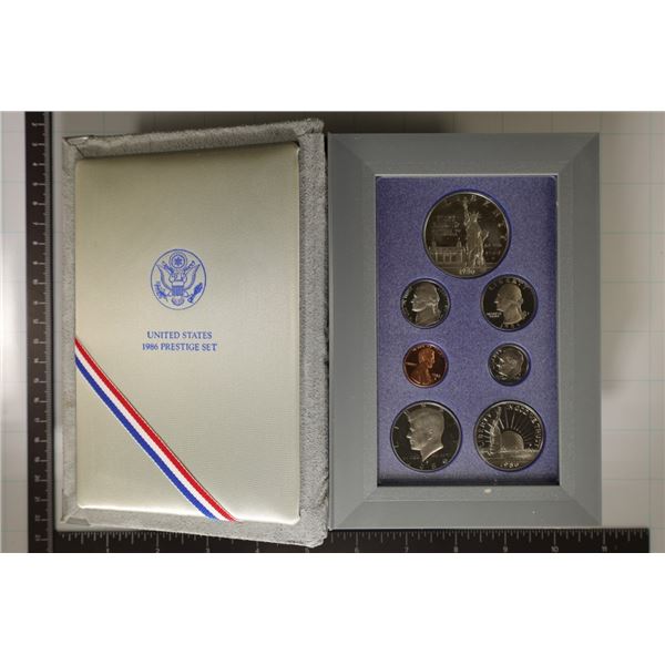 1986 US PRESTIGE PROOF SET WITH BOX AND
