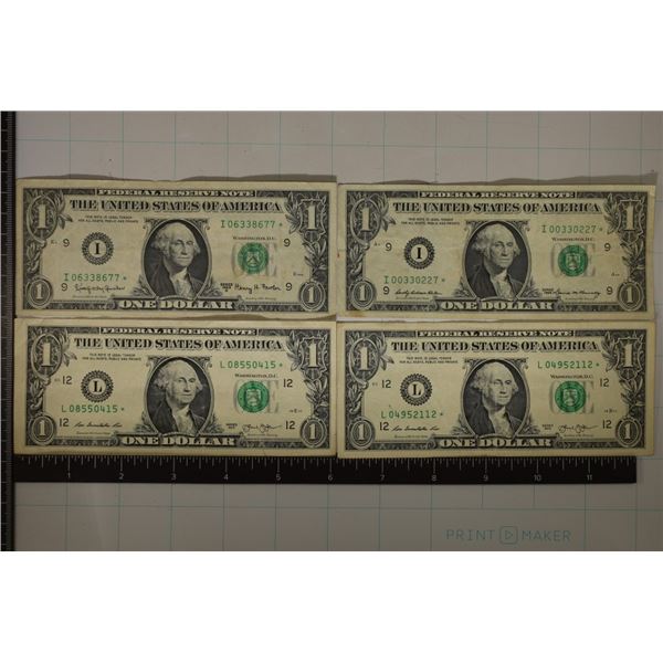 1963-A, 1969 & 2-2013 US $1 GREEN SEAL FRN, STAR