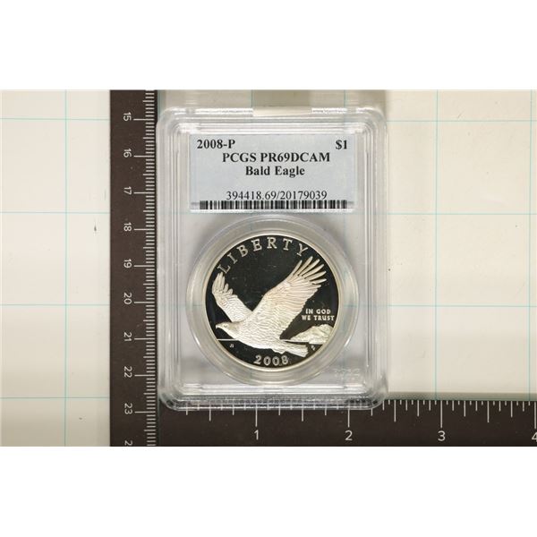 2008-P US BALD EAGLE SILVER DOLLAR PCGS PR69