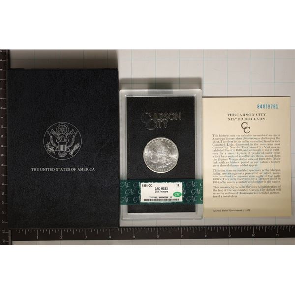 1884-CC GSA MORGAN SILVER DOLLAR CAC MS62 GSA
