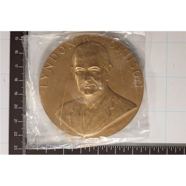 7.9 OZ. BRONZE LYNDON  B. JOHNSON MEDAL 3"