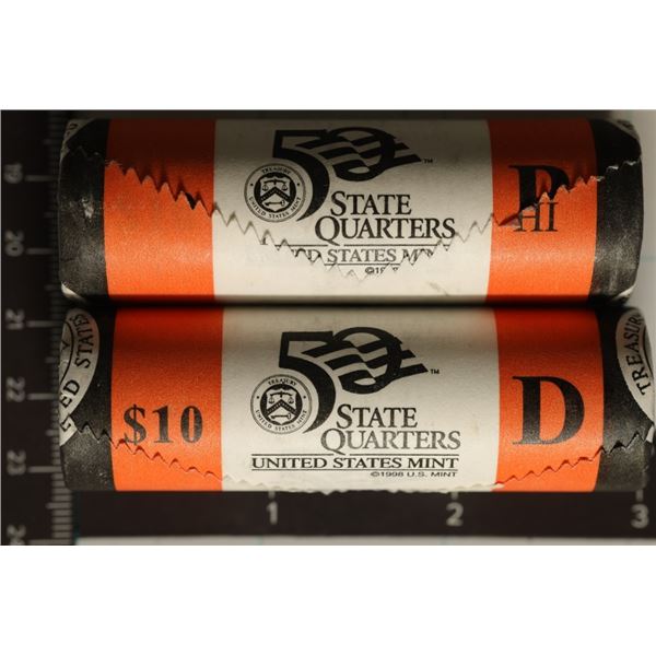 2-SOLID DATE $10 ROLLS OF 2008-P & D US HAWAII