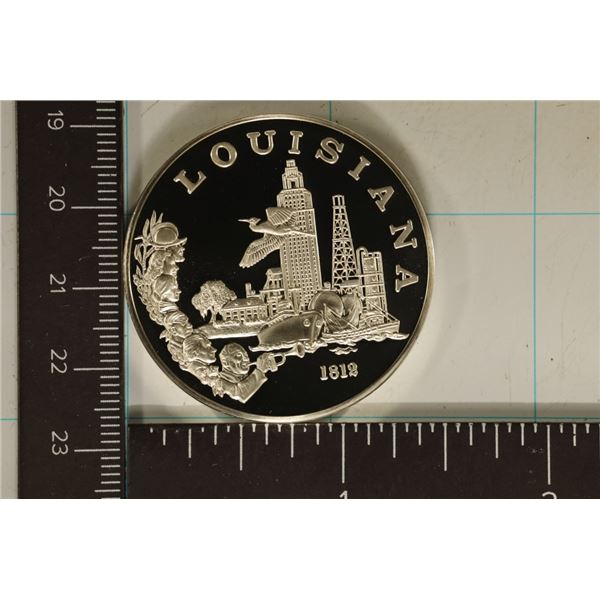 1.06 TROY OZ. PF STERLING SILVER LOUISIANA STATE