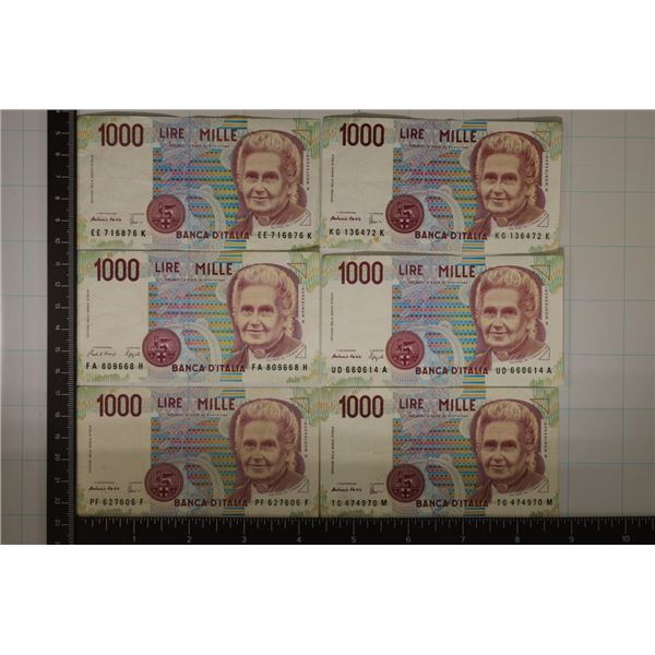 6-1990 ITALY 1000 LIRE BILLS