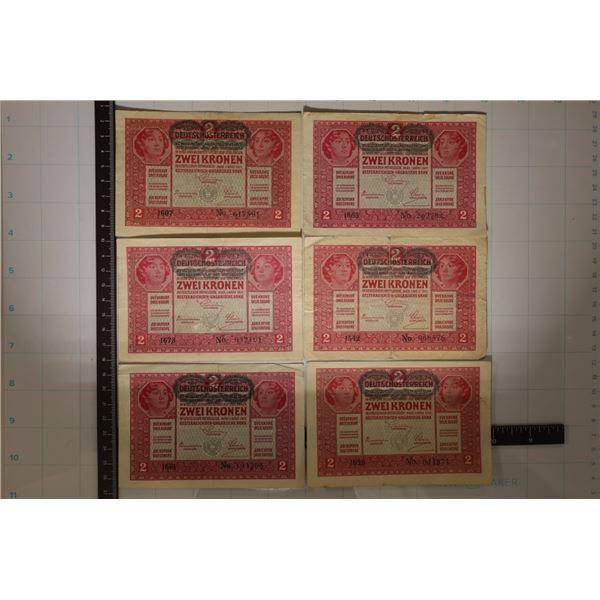 6-1917 AUSTRIA 2 KRONEN BILLS