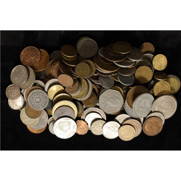 APPROX. 30 OUNCES OF ASSORTED FOREIGN COINS WITH