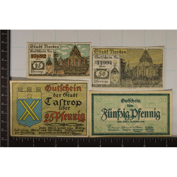 4-CIRCA 1920 GERMAN CRISP UNC NOTGELDS: 2-25