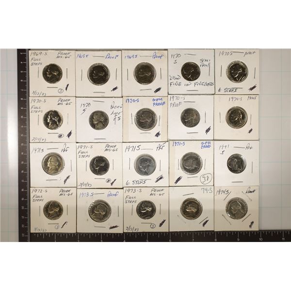 20 PROOF JEFFERSON NICKELS: 1969-1974