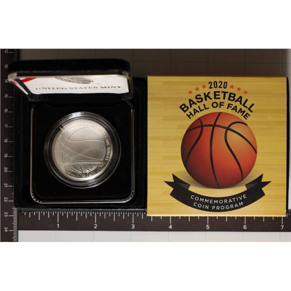 2020-P US UNC SILVER DOLLAR BASKETBALL HALL OF
