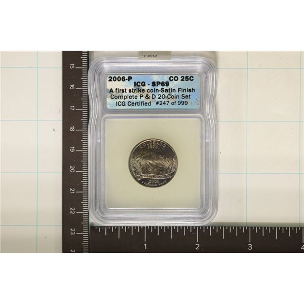 2006-P COLORADO QUARTER ICG SP69 1ST STRIKE