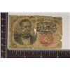 Image 1 : 1874 US 10 CENT FRACTIONAL CURRENCY TOUGH SHAPE