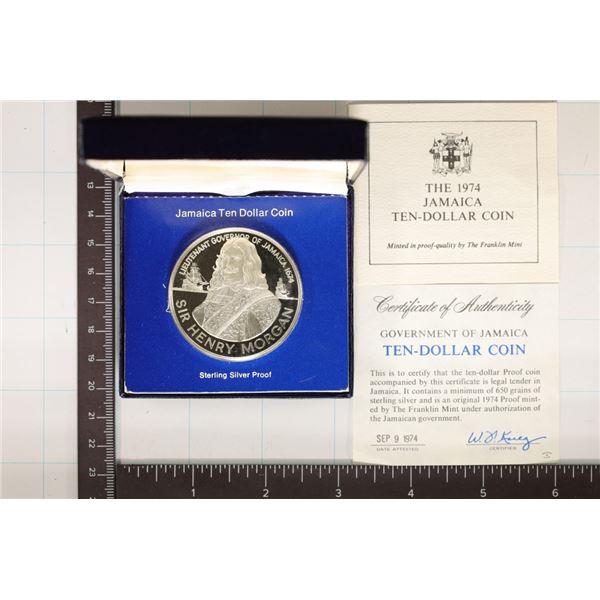 1974 JAMAICA $10 PROOF COIN IN ORIGINAL MINT BOX