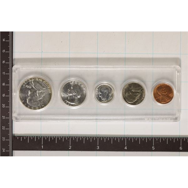 1961-P US SILVER 5 COIN SET IN HARD PLASTIC CASE