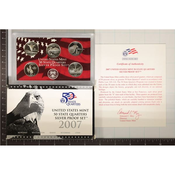 2007 SILVER US 50 STATE QUARTERS PROOF SET WITH