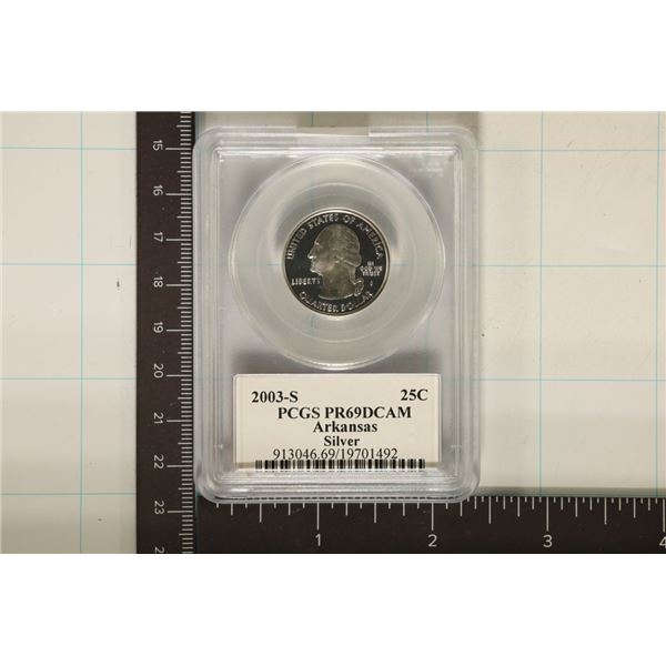 2003-S SILVER ARKANSAS QUARTER PCGS PR69 DCAM