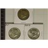 Image 1 : 1966, 67 & 68-D 40% SILVER JOHN F. KENNEDY HALVES