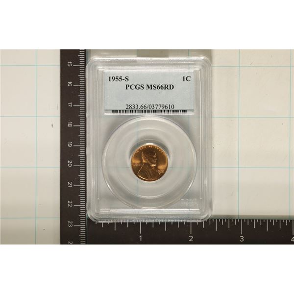 1955-S LINCOLN WHEAT CENT PCGS MS66RD