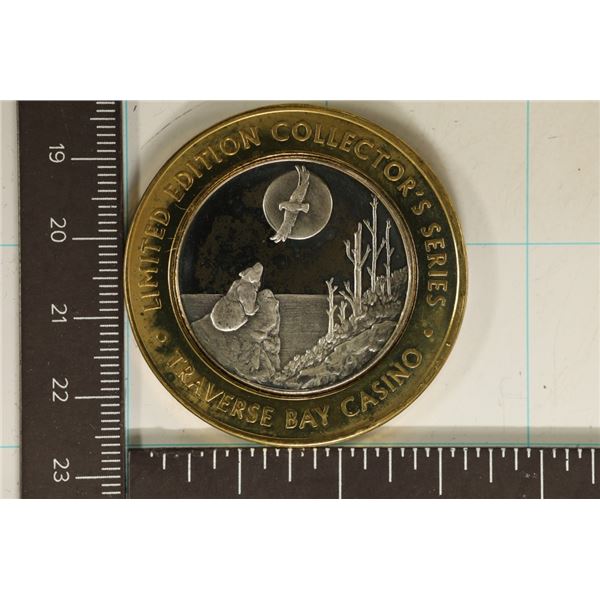 CASINO $10 SILVER TOKEN (UNC) TRAVERSE BAY