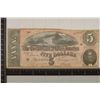 Image 1 : 1864 CONFEDERATE STATES OF AMERICA $5 BILL