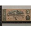 Image 2 : 1864 CONFEDERATE STATES OF AMERICA $5 BILL
