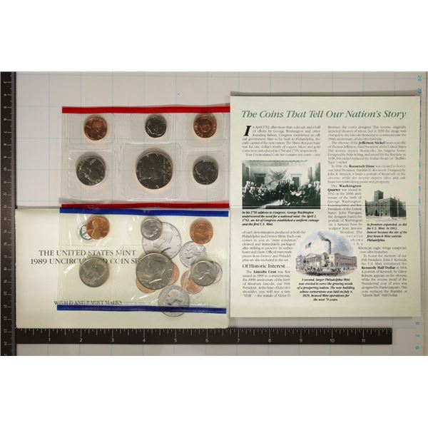 1989 US MINT SET (UNC) P/D (WITH ENVELOPE)