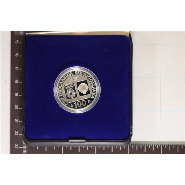 1984 YUGOSLAVIA PF STERLING SILVER 100 DINAR