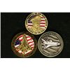 Image 1 : 3 AIR AND SPACE MEDALS: 1.75" GOLD PLATED