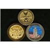 Image 2 : 3 AIR AND SPACE MEDALS: 1.75" GOLD PLATED