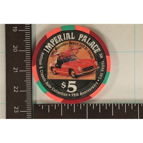 1996 $5 IMPERIAL PALACE CASINO CHIP LAS VEGAS, NV