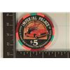 Image 1 : 1996 $5 IMPERIAL PALACE CASINO CHIP LAS VEGAS, NV