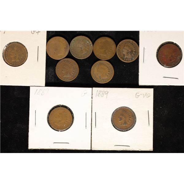 10-ASSORTED INDIAN HEAD CENTS:N 1880-1890