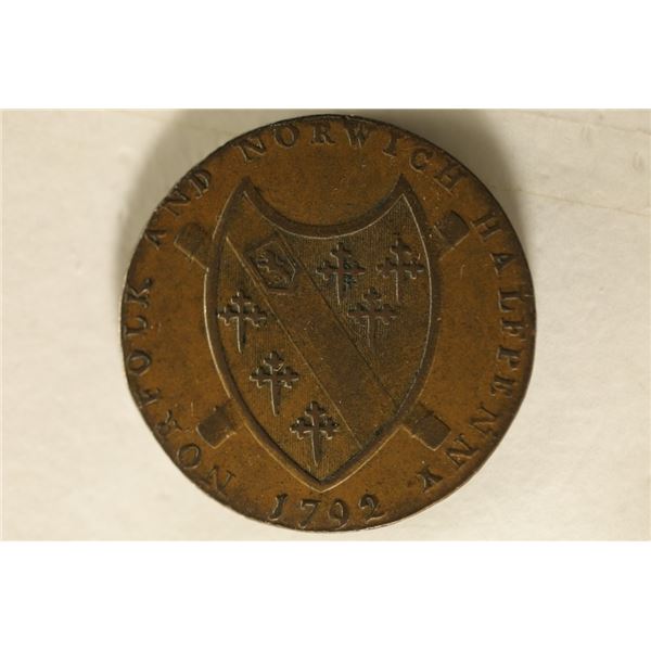 1792 CONDER TOKEN. THEY R MOSTLY 18TH CENTURY