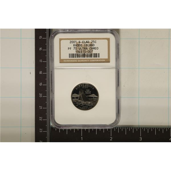2001-S RHODE ISLAND QUARTER NGC PF70 ULTRA CAMEO