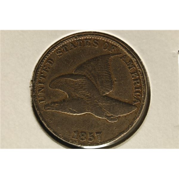 1857 FLYING EAGLE CENT VERY GOOD-FINE