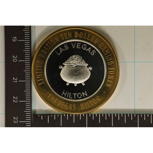CASINO $10 SILVER TOKEN (UNC) LAS VEGAS, NEVADA