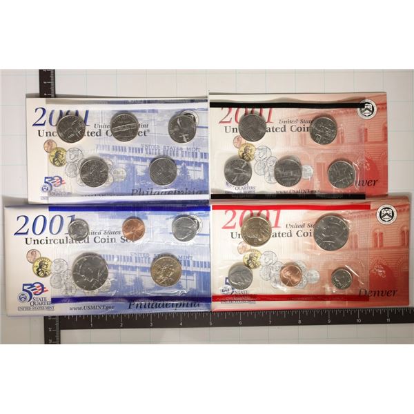 2001 US MINT SET (UNC) P/D (WITH ENVELOPES)